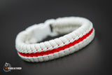 Wide Thin Line Stitched Fishtail Paracord Bracelet (Nurse)