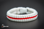 Wide Thin Line Stitched Fishtail Paracord Bracelet (Nurse)