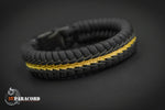 Wide Stitched Fishtail Paracord Bracelet (Black Gold)