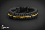 Wide Stitched Fishtail Paracord Bracelet (Black Gold)