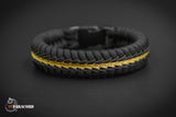 Wide Stitched Fishtail Paracord Bracelet (Black Gold)