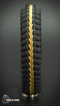 Wide Stitched Fishtail Paracord Bracelet (Black Gold)