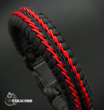 Wide Stitched Fishtail Paracord Bracelet (Blackbird)