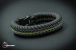 Wide Stitched Fishtail Paracord Bracelet (Black Olive)