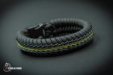 Wide Stitched Fishtail Paracord Bracelet (Black Olive)
