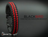 Wide Stitched Fishtail Paracord Bracelet (Blackbird)