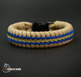 Wide Stitched Fishtail Paracord Bracelet (California Highway Patrol)