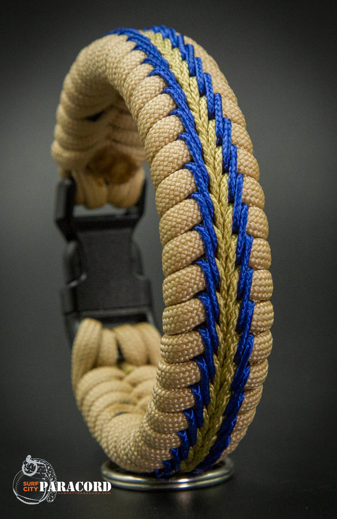 Wide Stitched Fishtail Paracord Bracelet (California Highway Patrol) – Surf  City Paracord, Inc.
