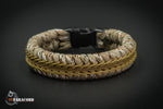 Wide Stitched Fishtail Paracord Bracelet (Desert Camo / Brown / Coyote)