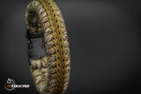 Wide Stitched Fishtail Paracord Bracelet (Desert Camo / Brown / Coyote)