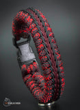 Wide Stitched Fishtail Paracord Bracelet (Red Hawk)