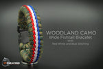 Wide Stitched Fishtail Paracord Bracelet (Woodland USA)