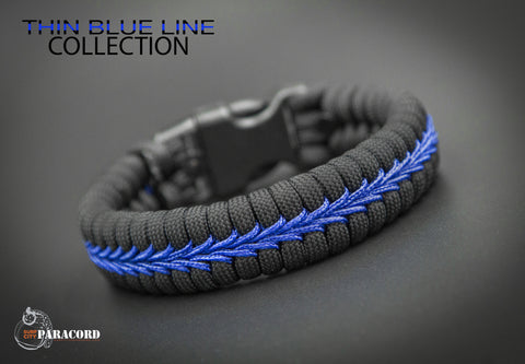 Mens thin blue clearance line bracelet