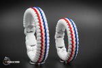 Wide Stitched Fishtail Paracord Bracelet (Thunderbird)