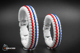 Wide Stitched Fishtail Paracord Bracelet (Thunderbird)