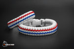 Wide Stitched Fishtail Paracord Bracelet (Thunderbird)