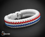 Wide Stitched Fishtail Paracord Bracelet (Thunderbird)