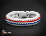 Wide Stitched Fishtail Paracord Bracelet (Thunderbird)