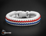 Wide Stitched Fishtail Paracord Bracelet (Thunderbird)