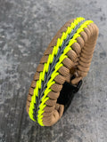 Wide Stitched Fishtail Paracord Bracelet (Turnout Gear)